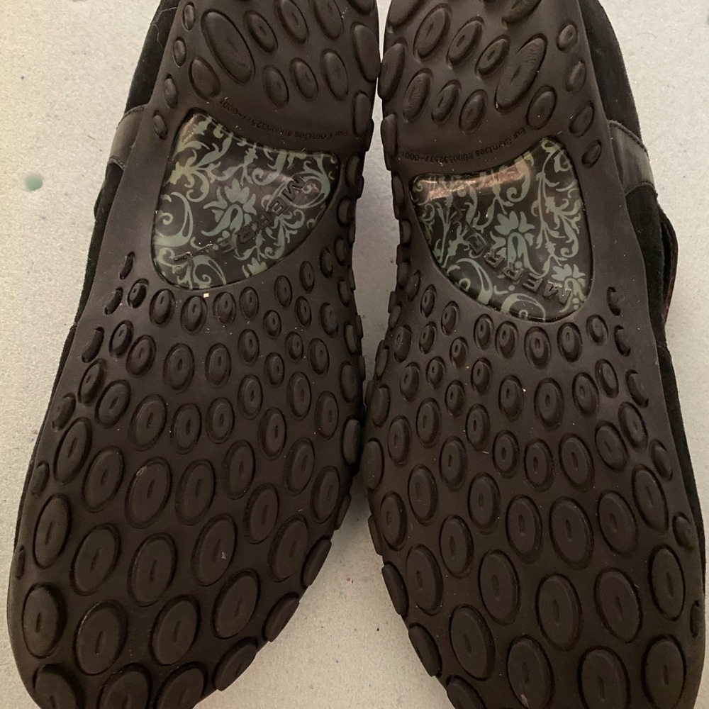 Merrell Plaza Strap Midnight comfort shoe. Black suede leather, women’s size 10 - Picture 4 of 7